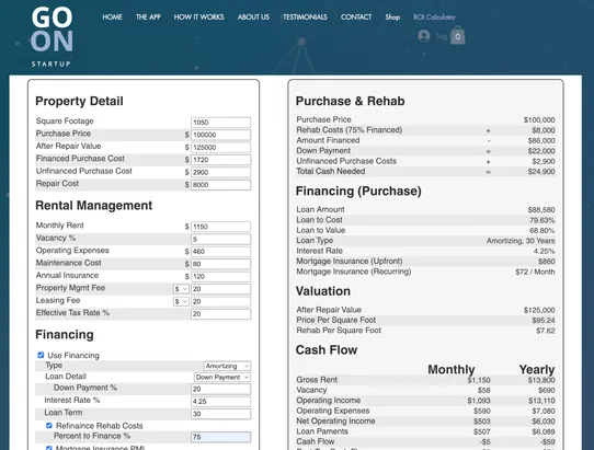 RealEstate - ROI Calculator screenshot