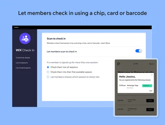 Wix Client Check-In screenshot