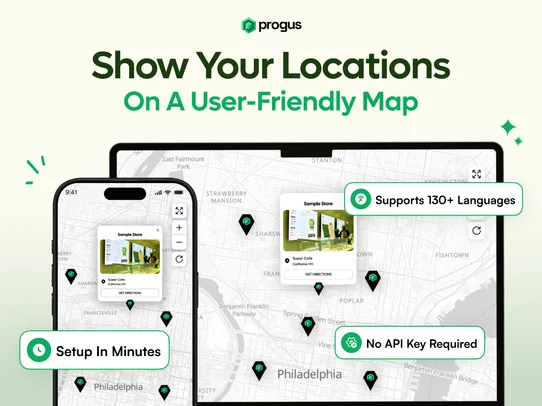 Progus Store Locator Map screenshot