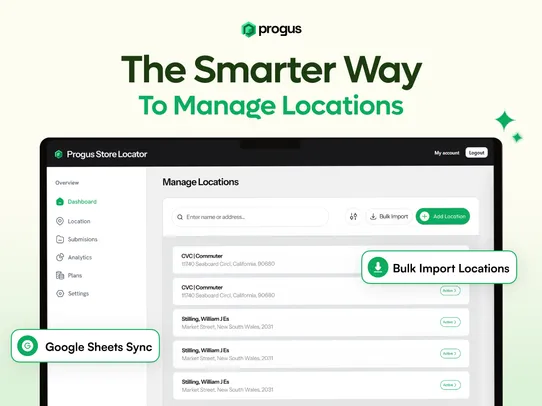 Progus Store Locator Map screenshot