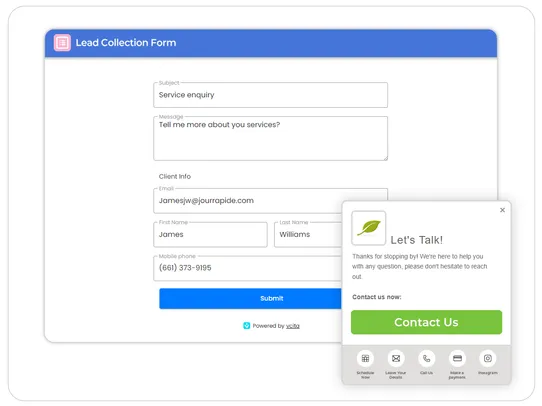 Lead Collection Form screenshot