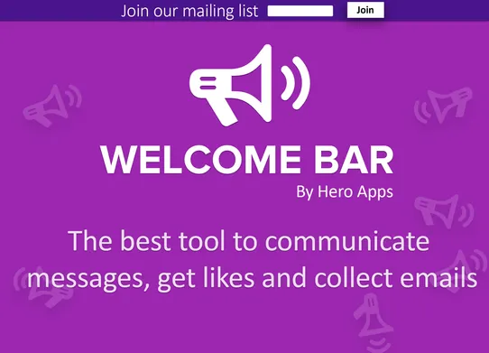 Welcome Bar screenshot