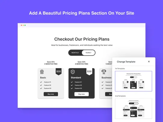 Pricing Plans Templates screenshot