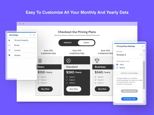 Pricing Plans Templates screenshot