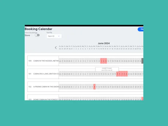 Booking Calendar screenshot