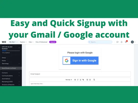 Send Emails via Gmail / Google screenshot