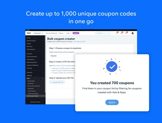 Bulk Coupon Creator screenshot