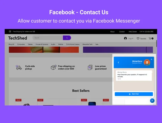 Facebook  - Contact Us screenshot