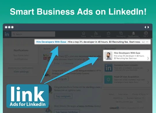 Ads for LinkedIn screenshot