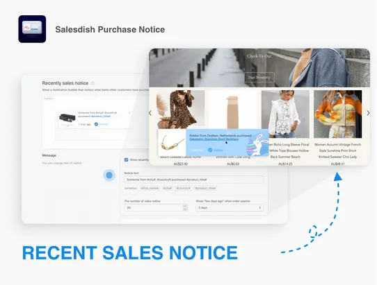 Salesdish Purchase Notice screenshot