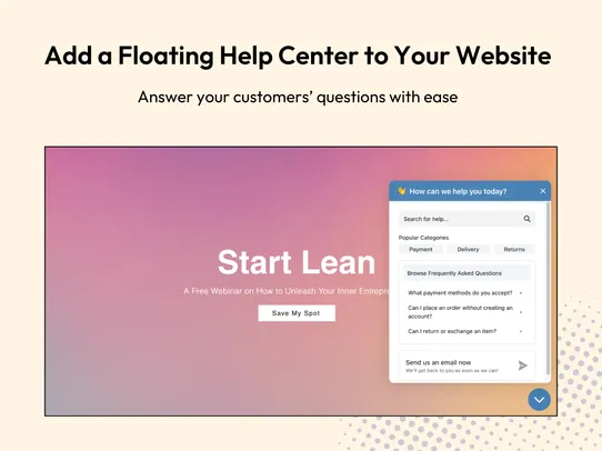 FAQ Widget: Help Center &amp; more screenshot