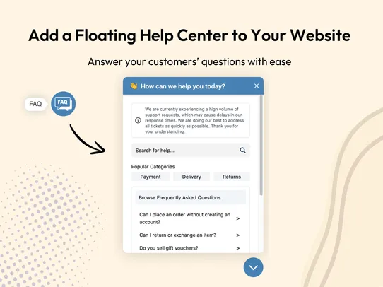 FAQ Widget: Help Center &amp; more screenshot