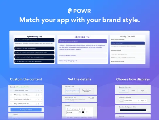 POWR FAQ - Help Center screenshot