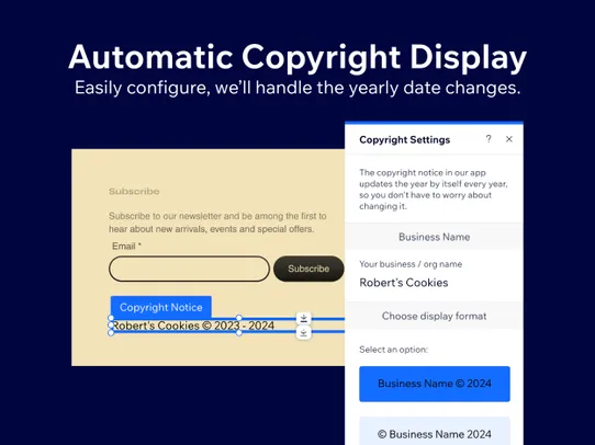 Automatic Copyright Display screenshot