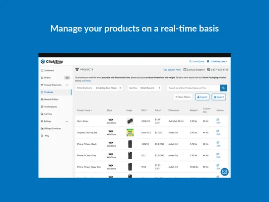 ClickShip – Shipping Platform screenshot