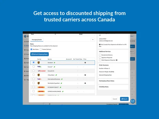 ClickShip – Shipping Platform screenshot