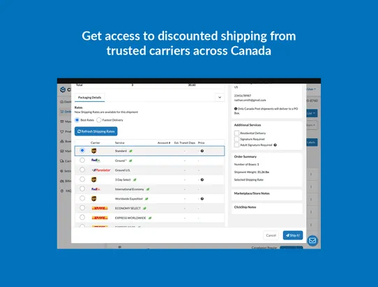 ClickShip – Shipping Platform screenshot