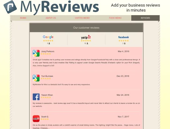 MyReviews screenshot