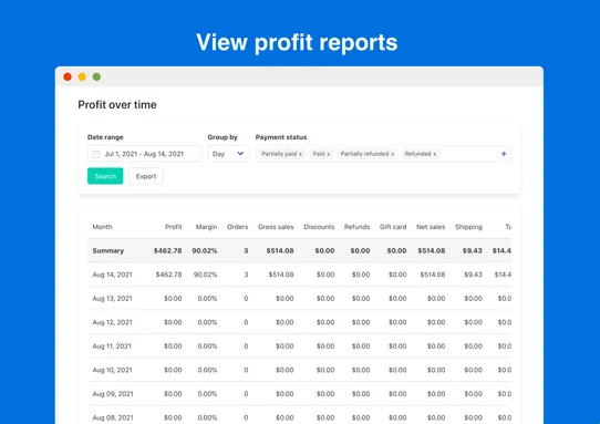 SimplyProfit screenshot