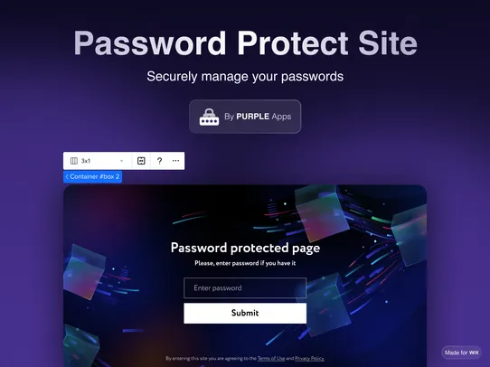 Password Protected Page screenshot