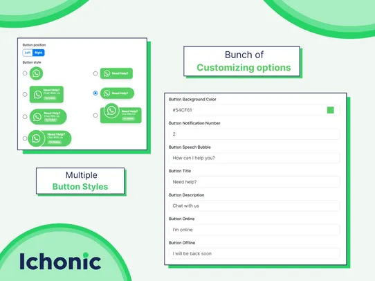WhatsApp Button: Ichonic screenshot