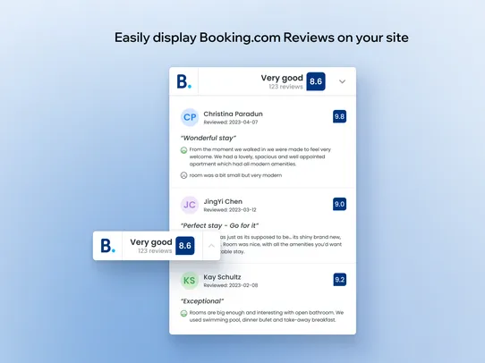 Booking.com Reviews screenshot