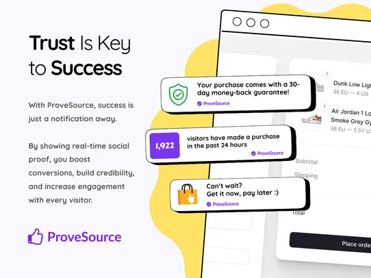 ProveSource Sales Popups screenshot