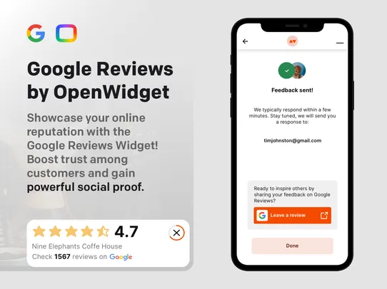 Google Reviews by OpenWidget screenshot