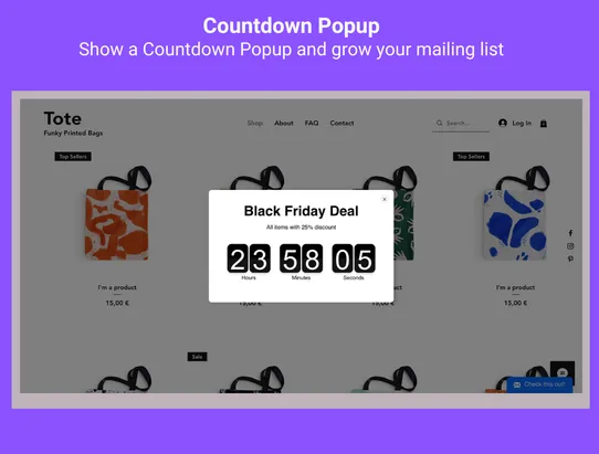 Countdown Popup: Clock Counter screenshot