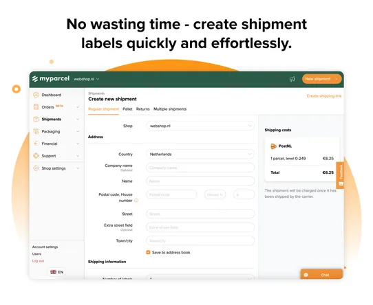 MyParcel screenshot