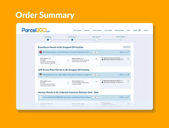 Parcel2Go screenshot