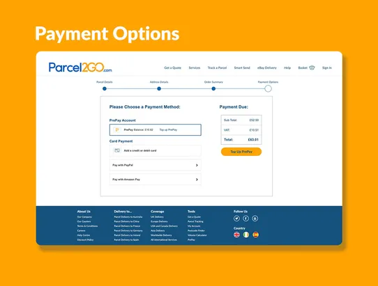 Parcel2Go screenshot