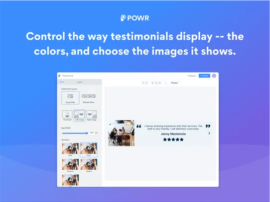 Testimonials Review Slider screenshot