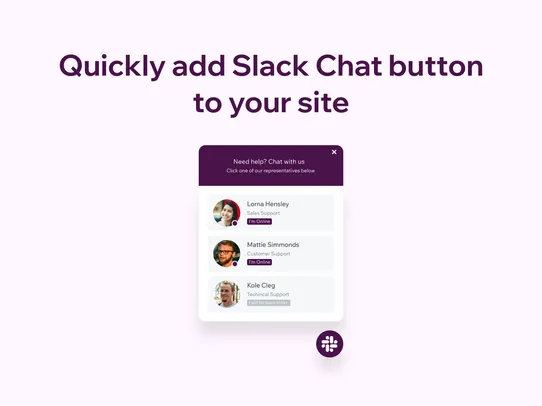 Slack: Start Chat Button screenshot