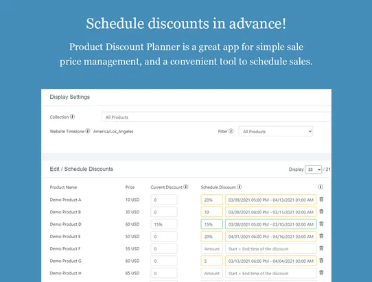 Product Discount Planner screenshot