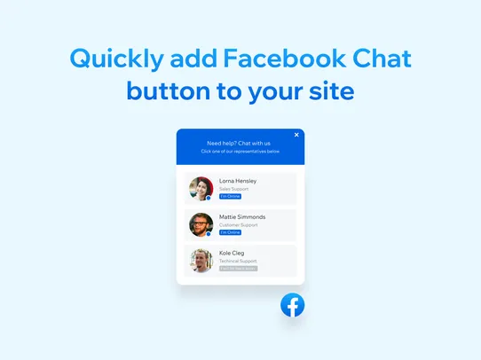 Facebook: Start Chat Button screenshot