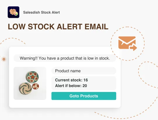 Salesdish Stock Alert screenshot