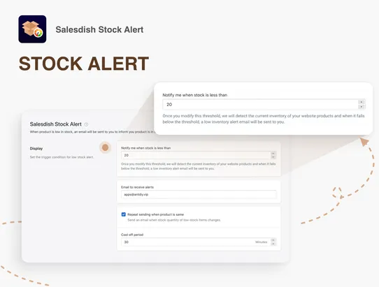 Salesdish Stock Alert screenshot