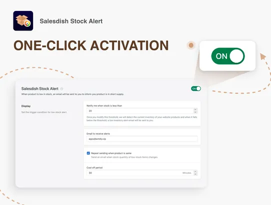 Salesdish Stock Alert screenshot