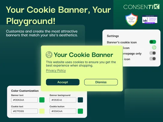 Consentik GDPR Cookie Banner screenshot