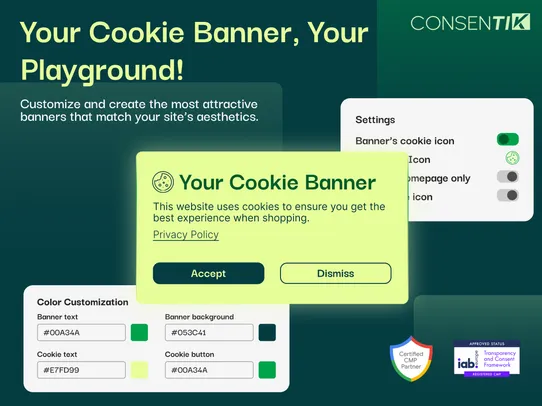 Consentik GDPR Cookie Banner screenshot