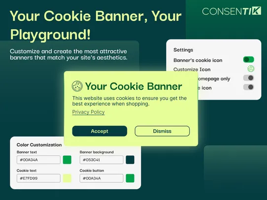 Consentik GDPR Cookie Banner screenshot