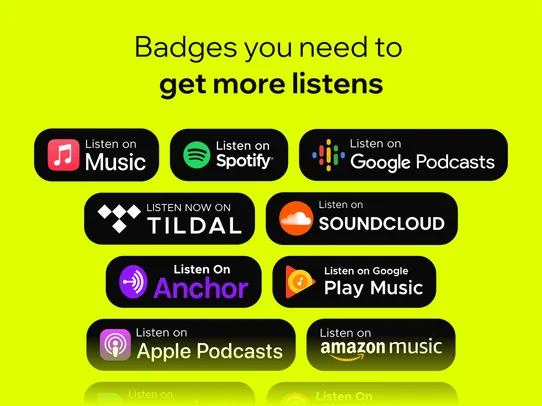 Listen On: Streaming Badges screenshot