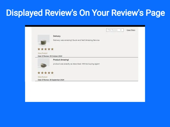 View Reviews Page screenshot