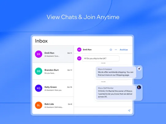 Wix AI Chat Assistant (Beta) screenshot