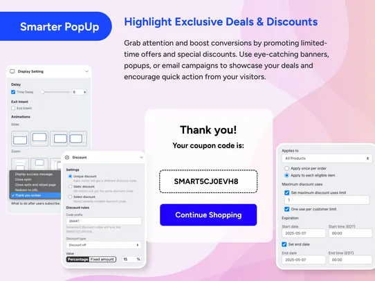 Smarter PopUp &amp; Coupon Code screenshot