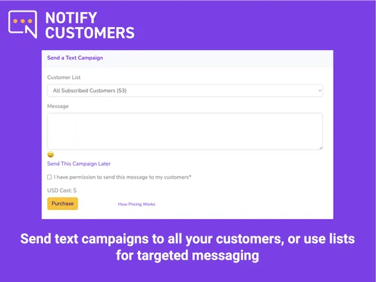 Notify Customers screenshot