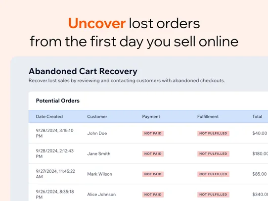 Abandoned Orders: Recover now screenshot