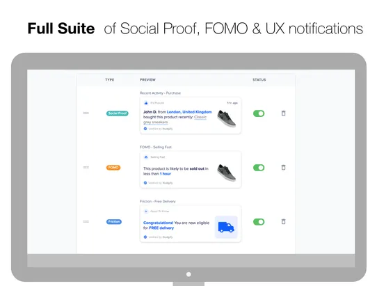 Nudgify Social Proof &amp; FOMO screenshot