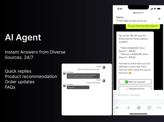 AI Live Chat &amp; Email, Helpdesk screenshot